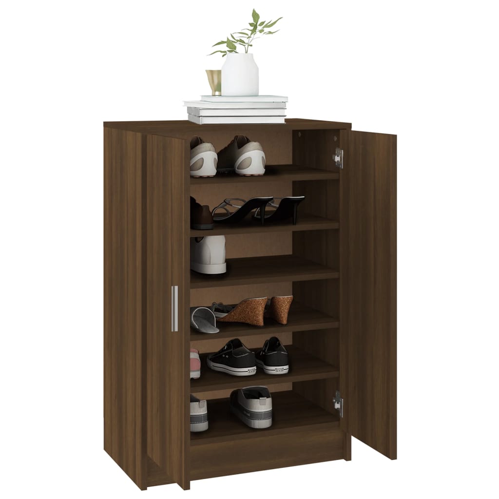 vidaXL Meuble à chaussures Chêne marron 60x35x92 cm Bois d'ingénierie