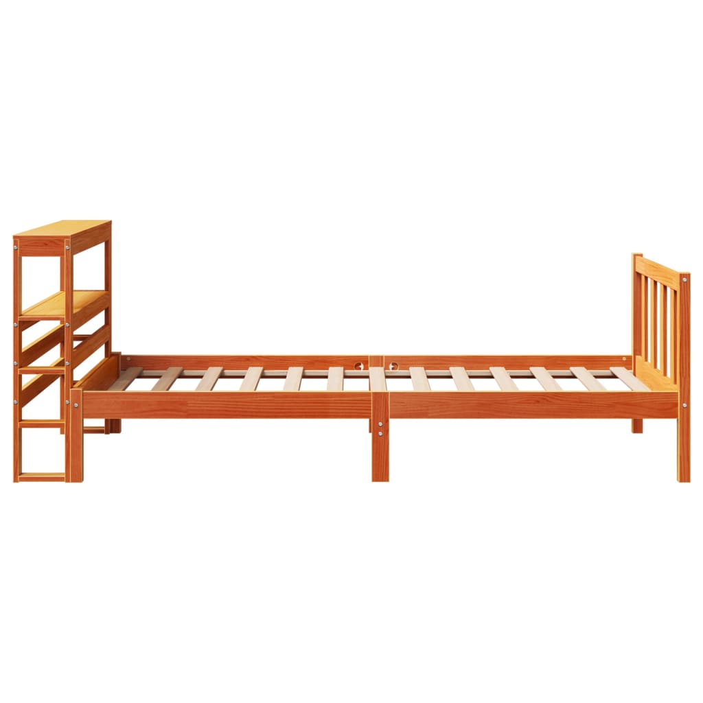 vidaXL Cadre de lit avec tête de lit sans matelas cire marron 75x190cm