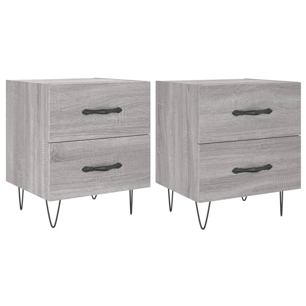 vidaXL Tables de chevet 2 pcs sonoma gris 40x35x47,5 cm