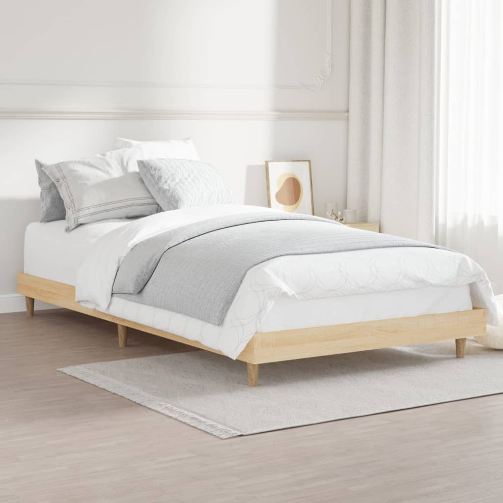 vidaXL Cadre de lit sans matelas chêne sonoma 100x200 cm