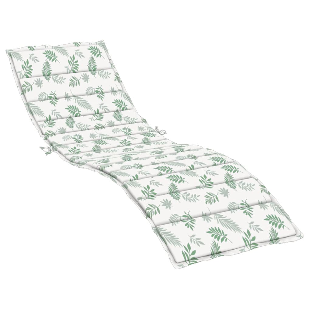 vidaXL Coussin de chaise longue motif de feuilles tissu oxford