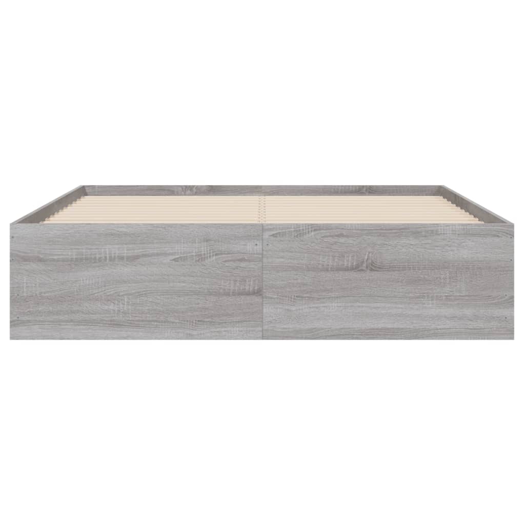 vidaXL Cadre de lit et tiroirs sonoma gris 120x190 cm bois ingénierie