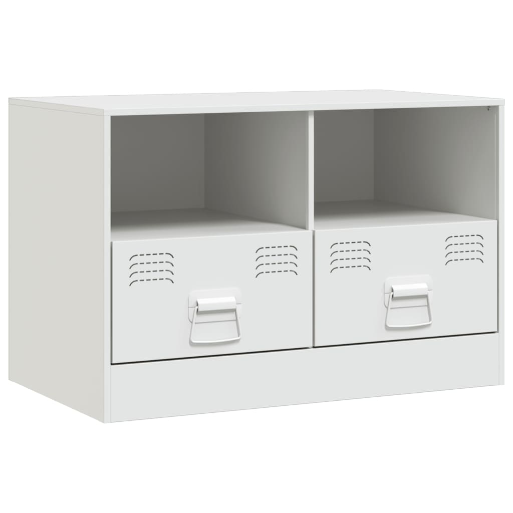 vidaXL Meuble TV blanc 67x39x44 cm acier