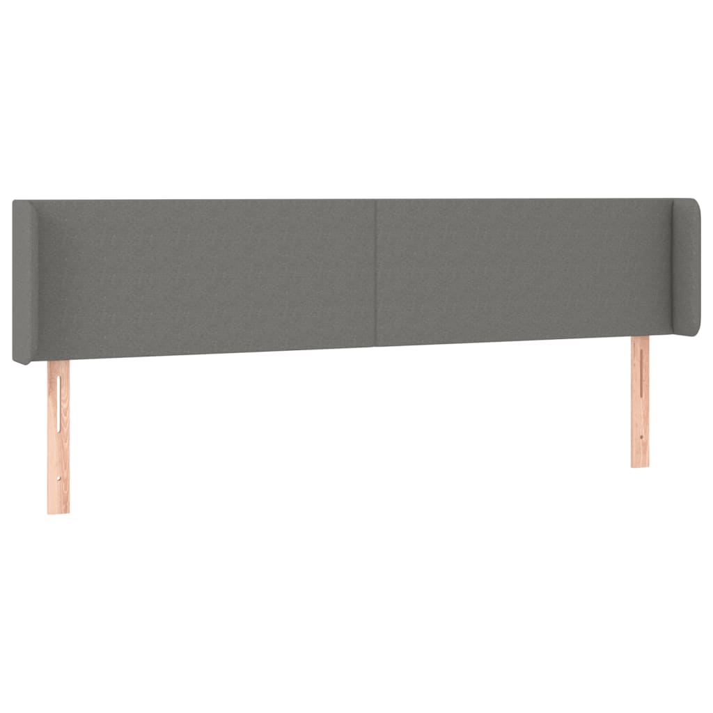 vidaXL Tête de lit avec oreilles Gris foncé 203x16x78/88 cm Tissu