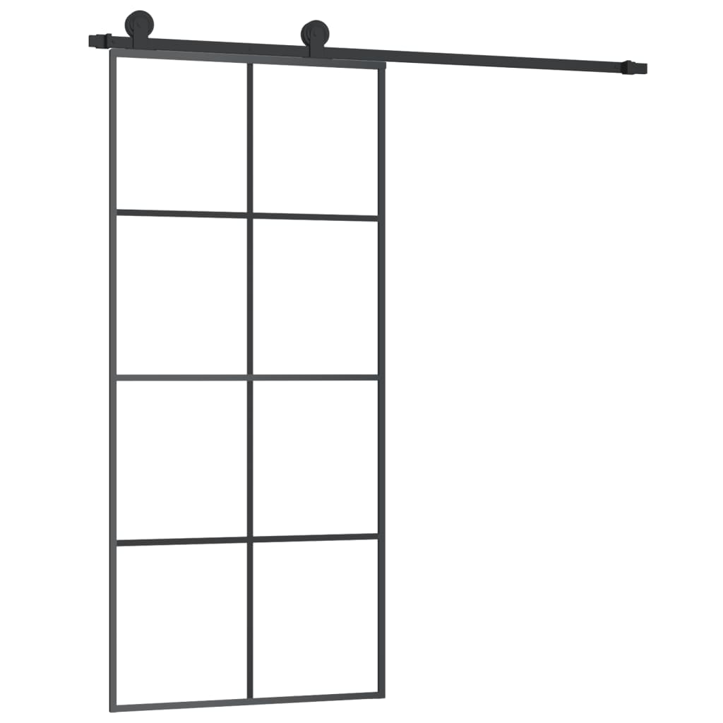 vidaXL Porte coulissante avec kit de quincaillerie 90x205 cm Verre ESG