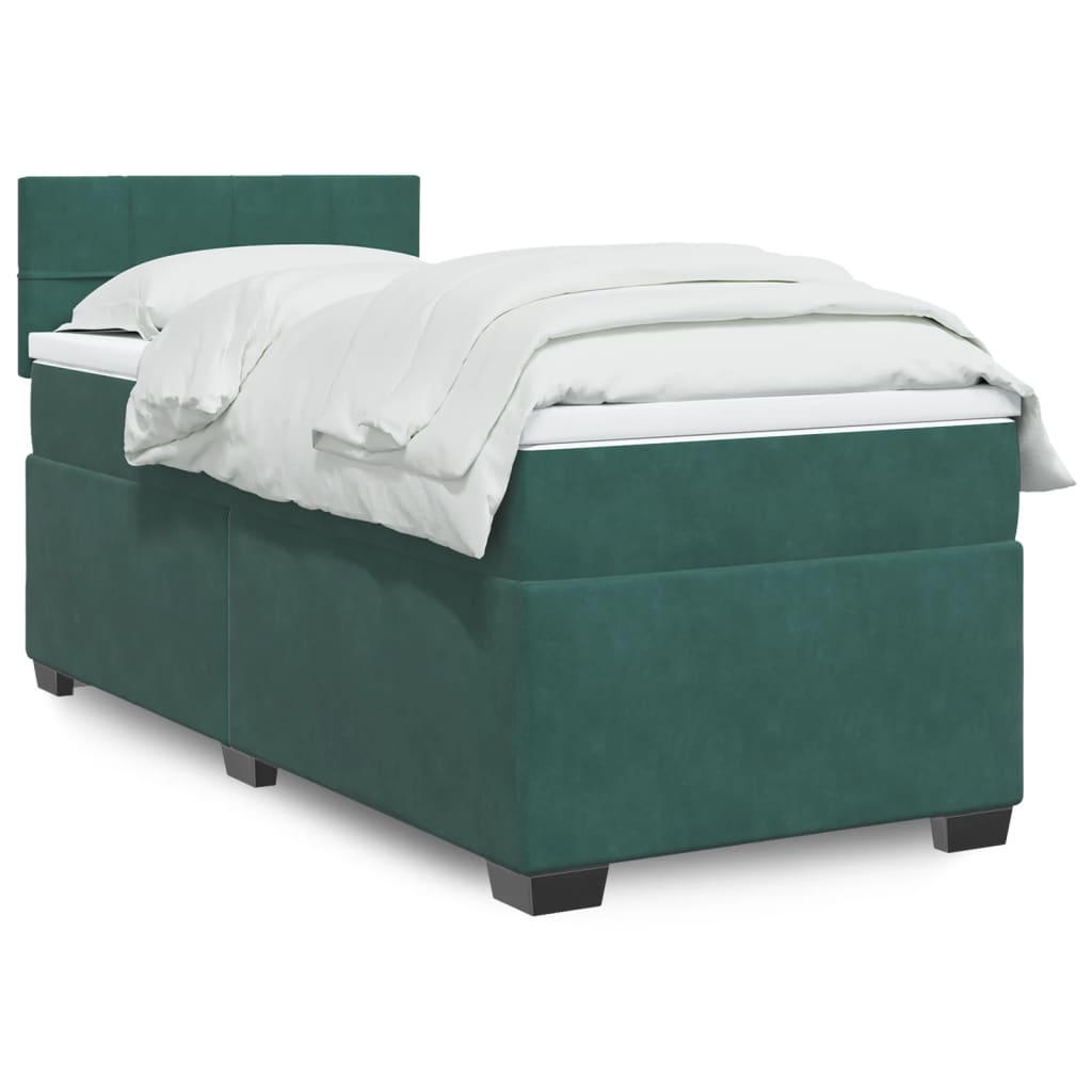 vidaXL Sommier à lattes de lit et matelas Vert foncé 80x200 cm Velours