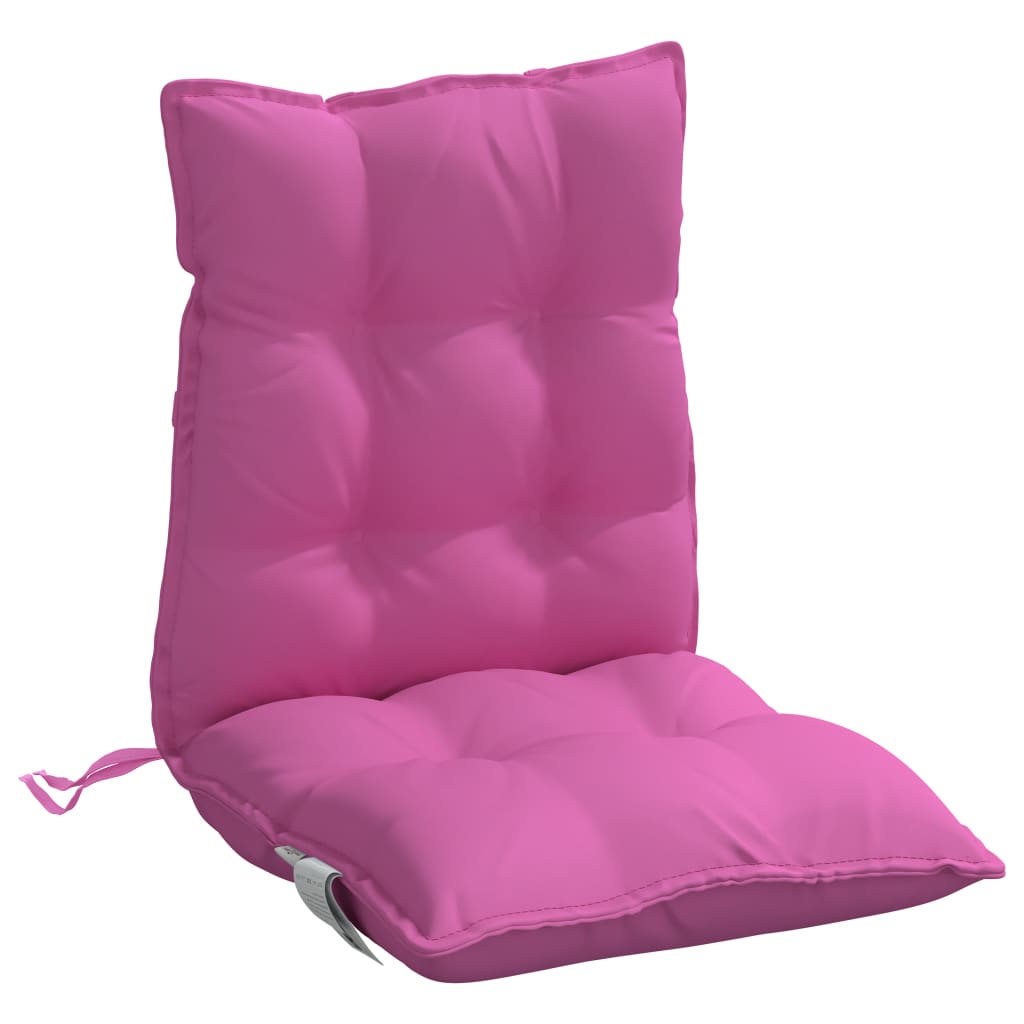 vidaXL Coussins de chaise à dossier bas lot de 2 rose tissu oxford