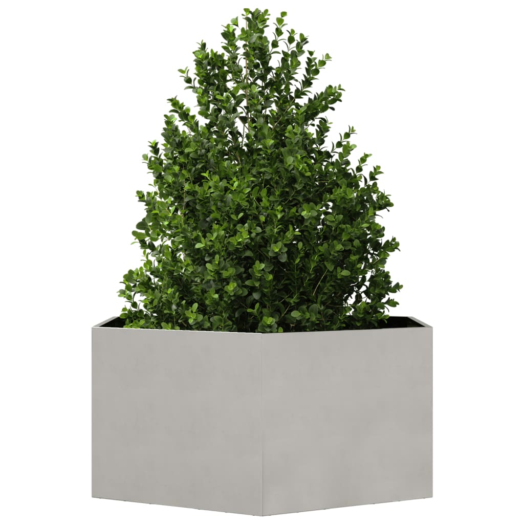 vidaXL Jardinière hexagone 104x90x45 cm acier inoxydable