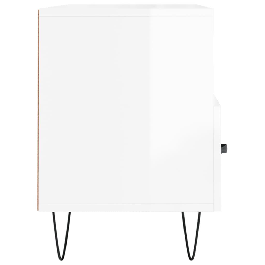 vidaXL Meuble TV Blanc brillant 102x36x50 cm Bois d'ingénierie