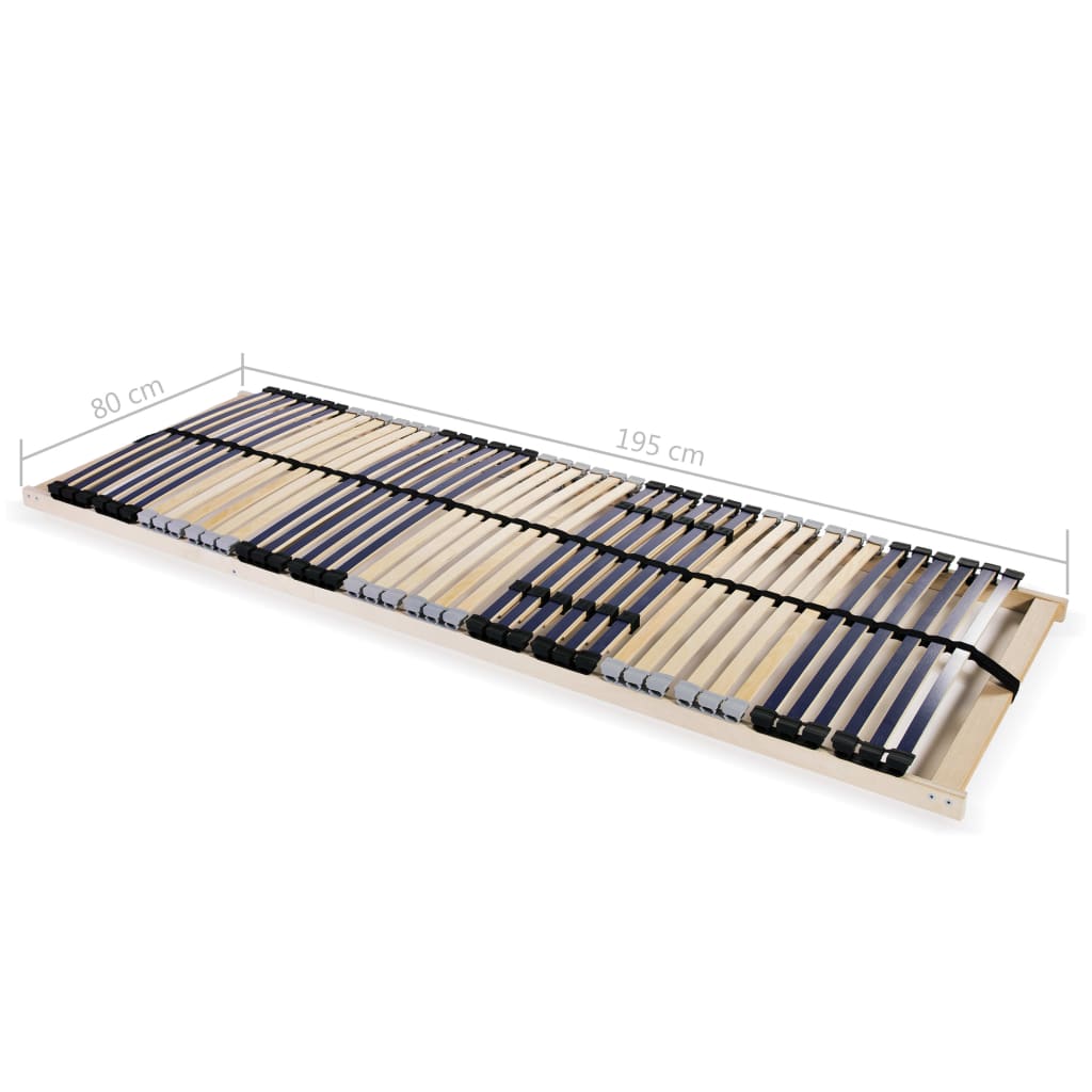 vidaXL Sommier à lattes sans matelas avec 42 lattes 7 zones 80x200 cm