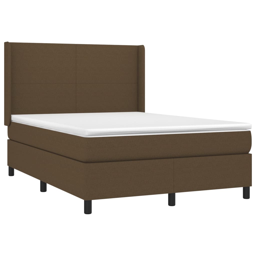 vidaXL Sommier à lattes de lit matelas et LED Marron foncé 140x190 cm