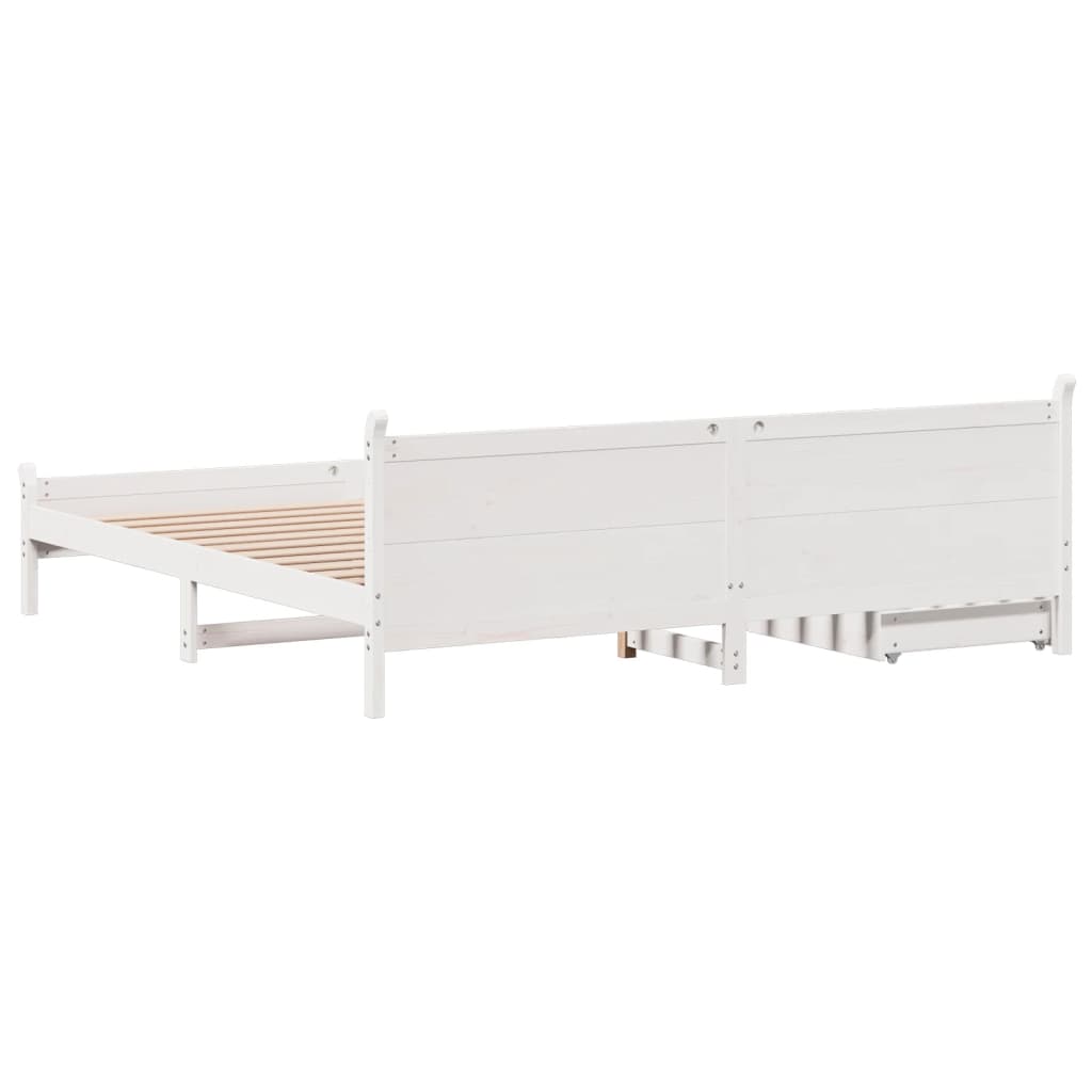 vidaXL Cadre de lit sans matelas blanc 180x200 cm bois massif de pin