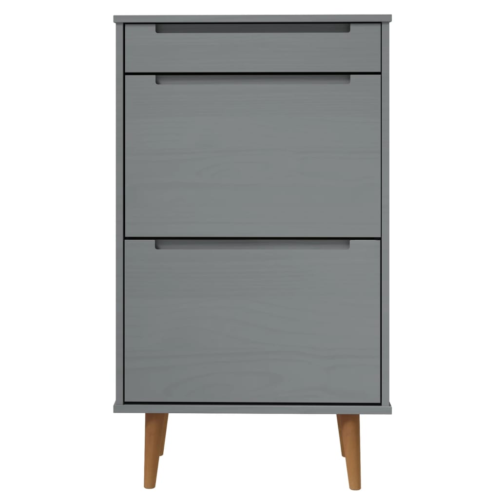 vidaXL Armoire à chaussures MOLDE Gris 59,5x35x103 cm Bois de pin