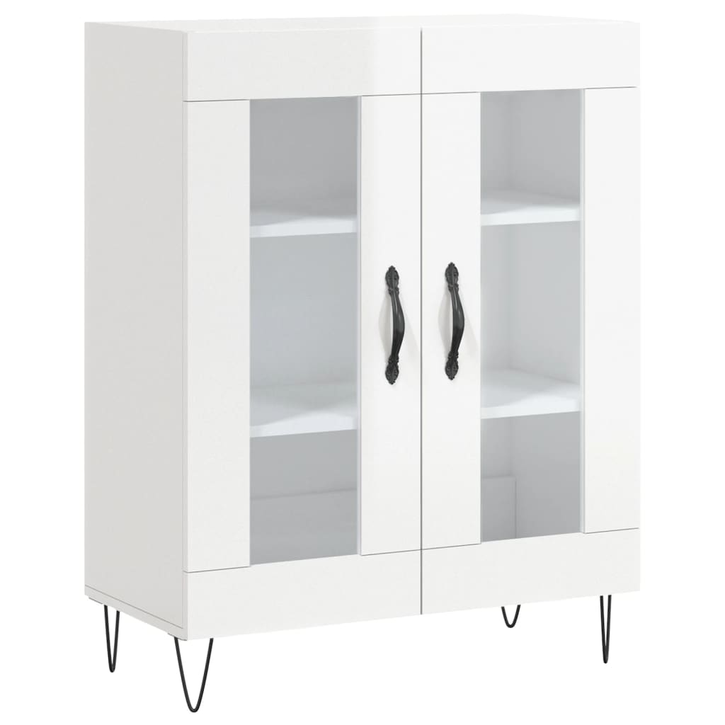 vidaXL Buffet Blanc brillant 69,5x34x90 cm Bois d'ingénierie