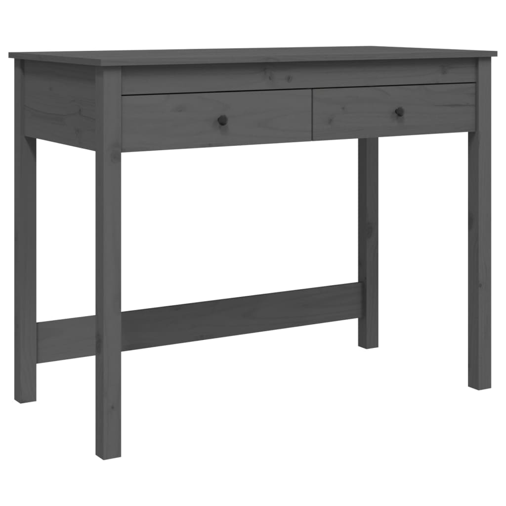 vidaXL Bureau avec tiroirs Gris 100x50x78 cm Bois massif de pin