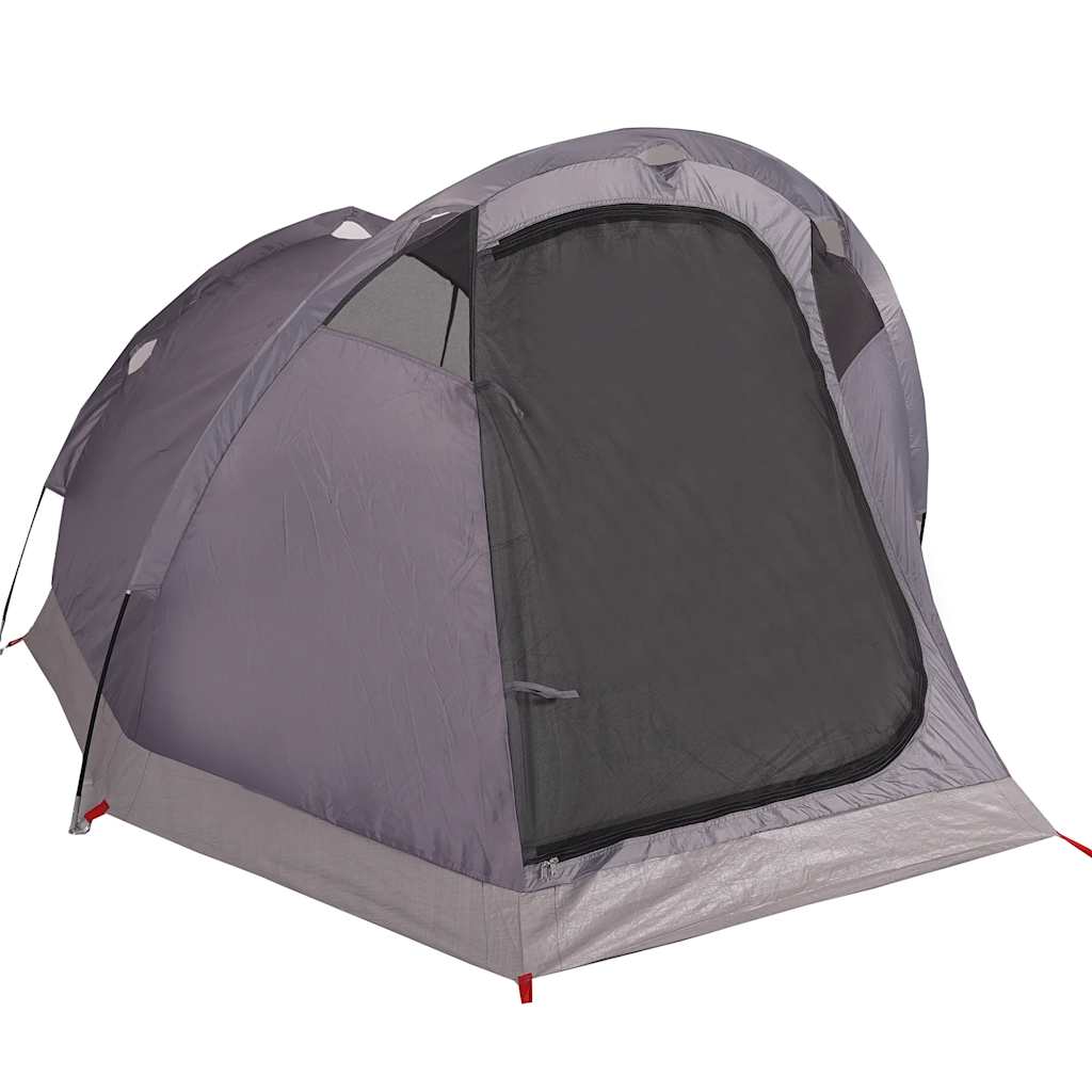 vidaXL Tente de camping tunnel 2 personnes gris et orange imperméable