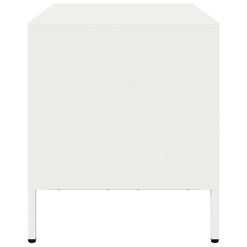 vidaXL Meuble TV blanc 68x39x43,5 cm acier laminé à froid