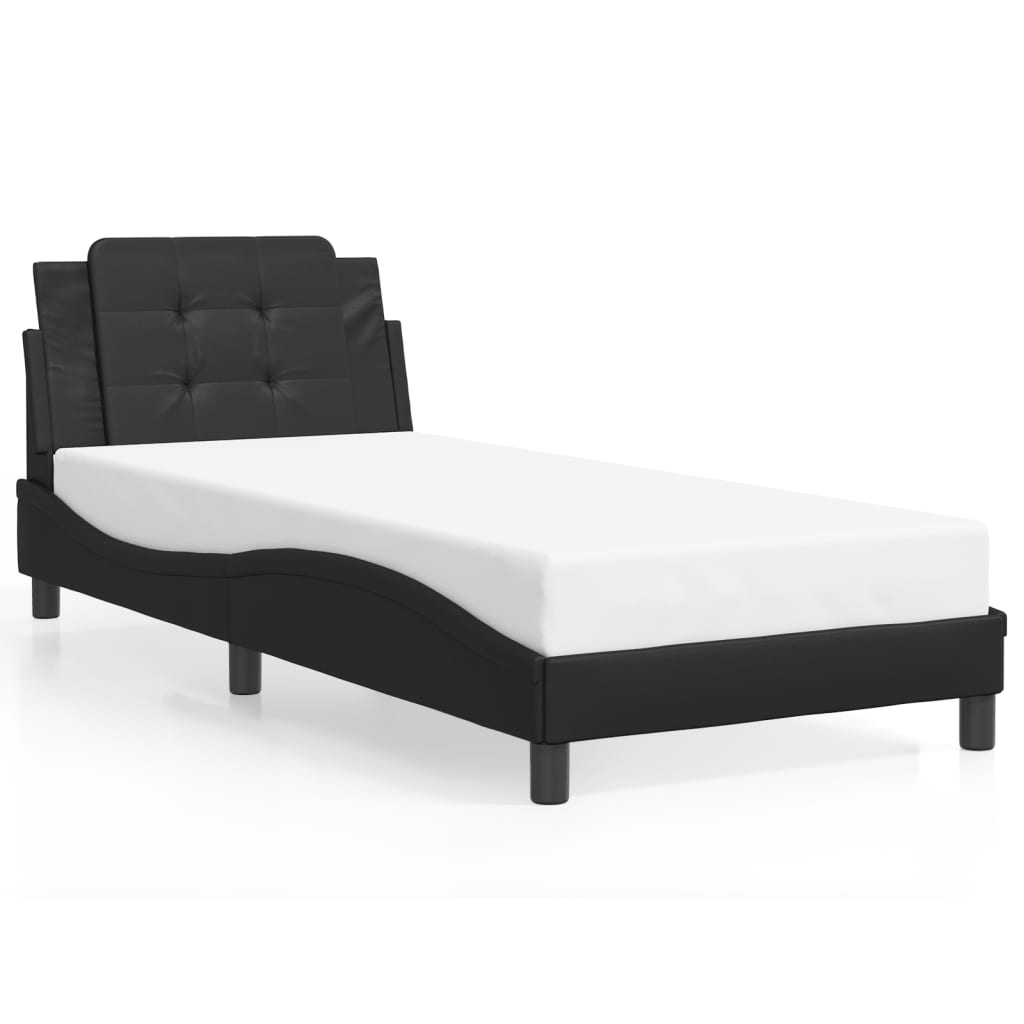 vidaXL Cadre de lit sans matelas noir 100x200 cm similicuir