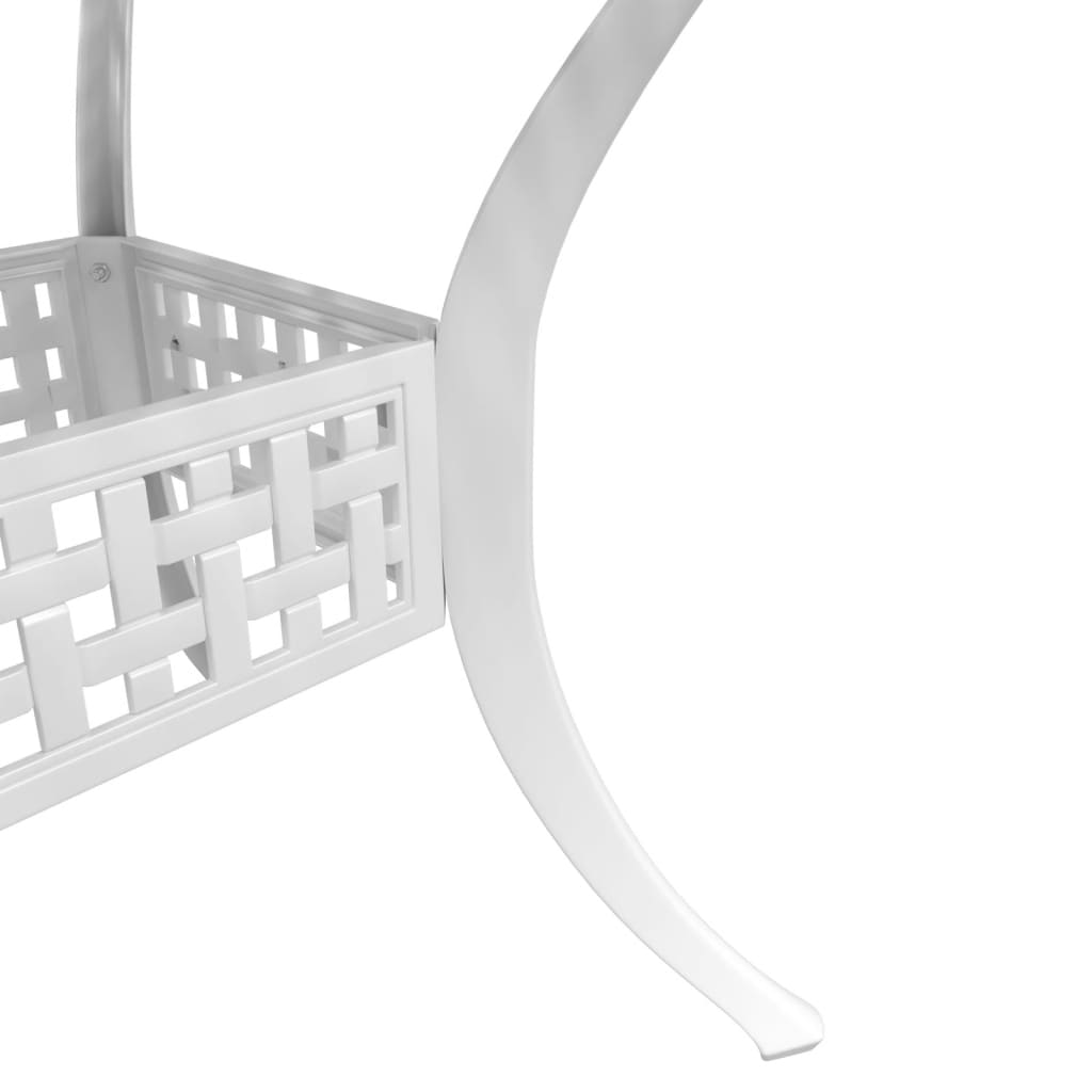 vidaXL Table de jardin blanc 80x80x75 cm aluminium coulé