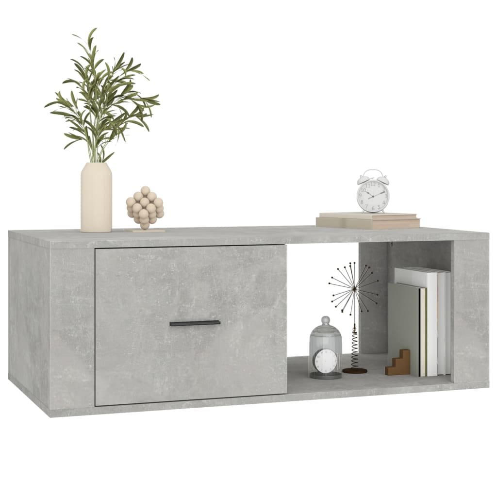 vidaXL Table basse Gris béton 100x50,5x35 cm Bois d'ingénierie