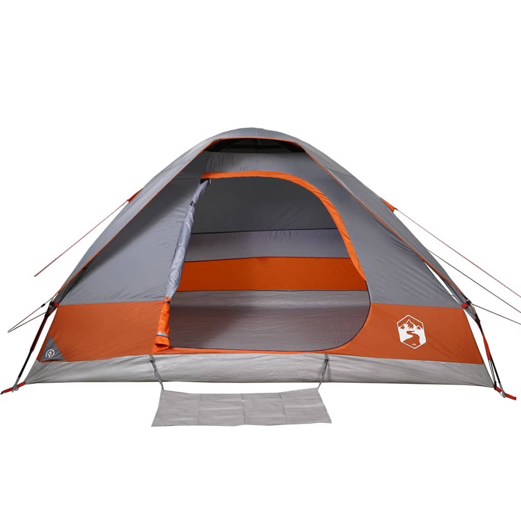 vidaXL Tente de camping à dôme 2 personnes gris et orange imperméable