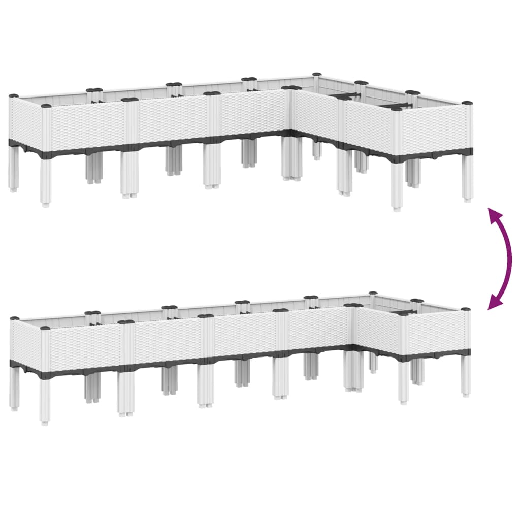 vidaXL Jardinière avec pieds blanc 160x120x42 cm PP
