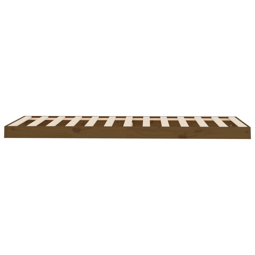 vidaXL Cadre de lit Marron miel 75x190 cm Bois pin massif Petit simple