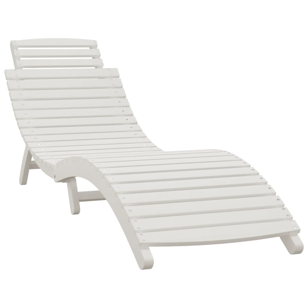 vidaXL Chaise longue blanc 184x55x64 cm bois massif d'acacia