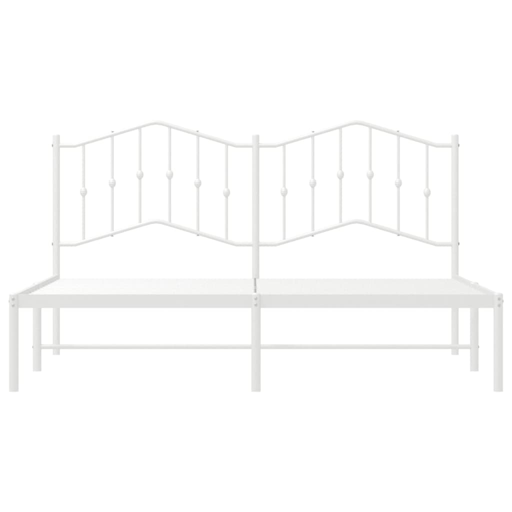 vidaXL Cadre de lit métal sans matelas et tête de lit blanc 183x213 cm