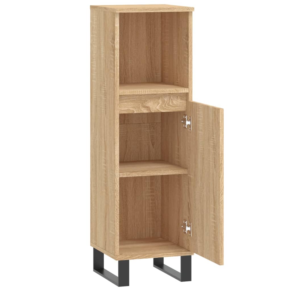 vidaXL Armoire salle de bain chêne sonoma 30x30x100 cm