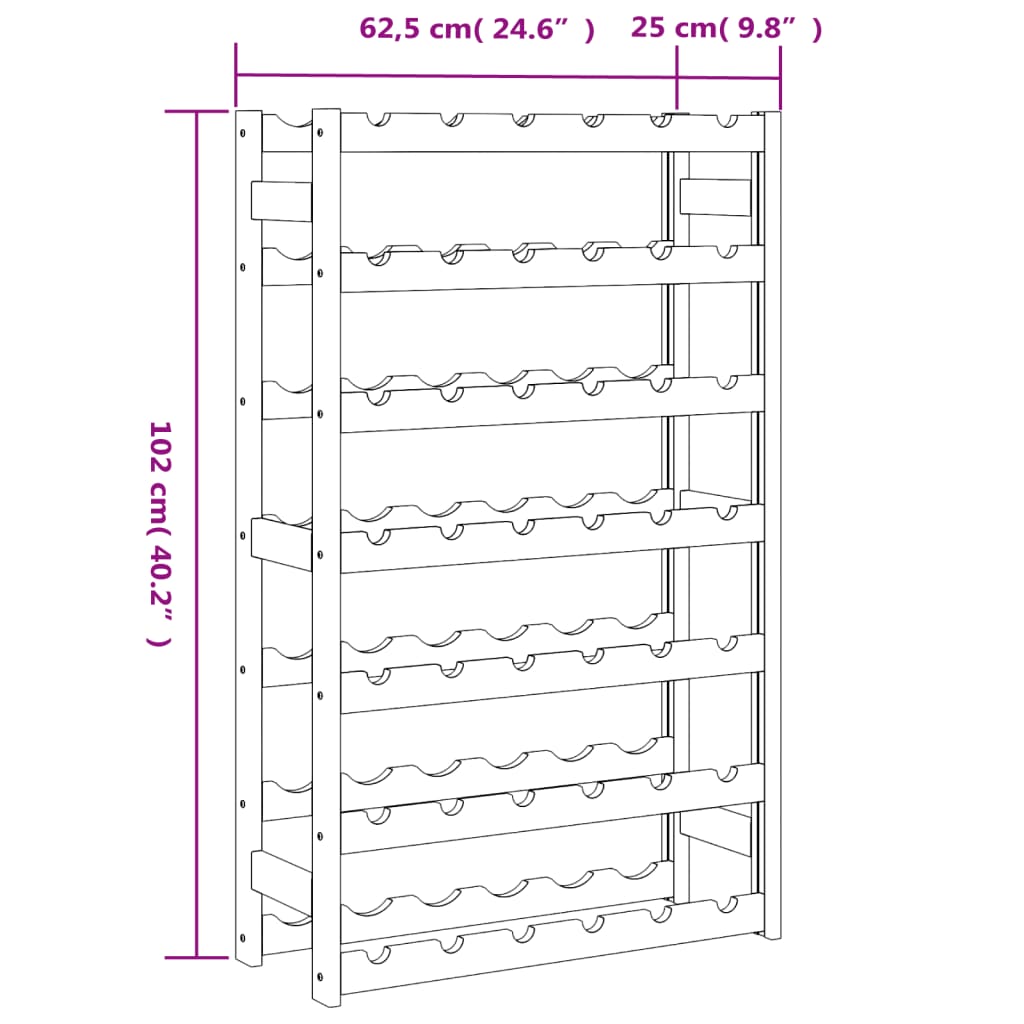 vidaXL Casier à bouteilles pour 42 bouteilles marron bois pin solide