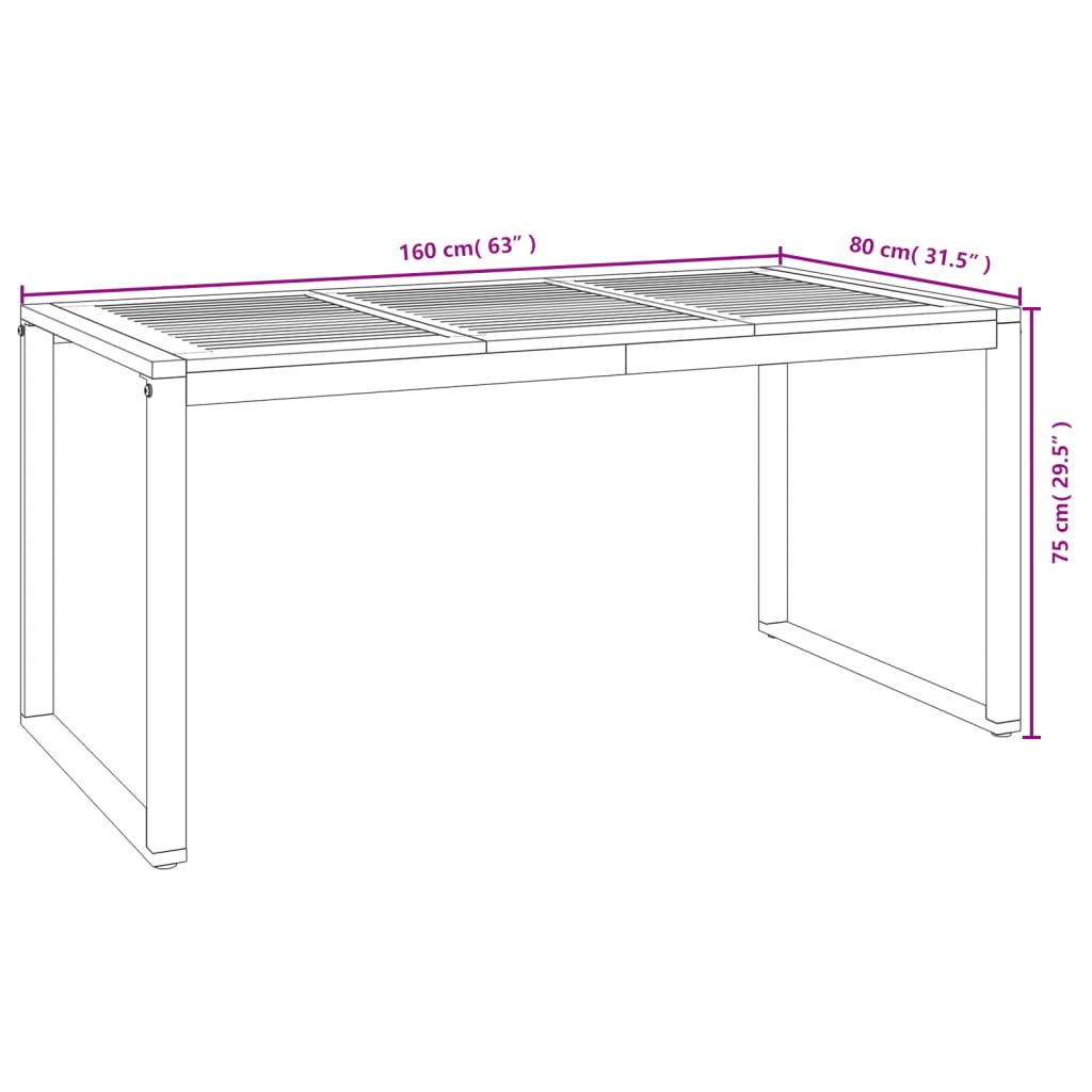 vidaXL Ensemble à manger de jardin 5 pcs bois d'acacia massif et métal