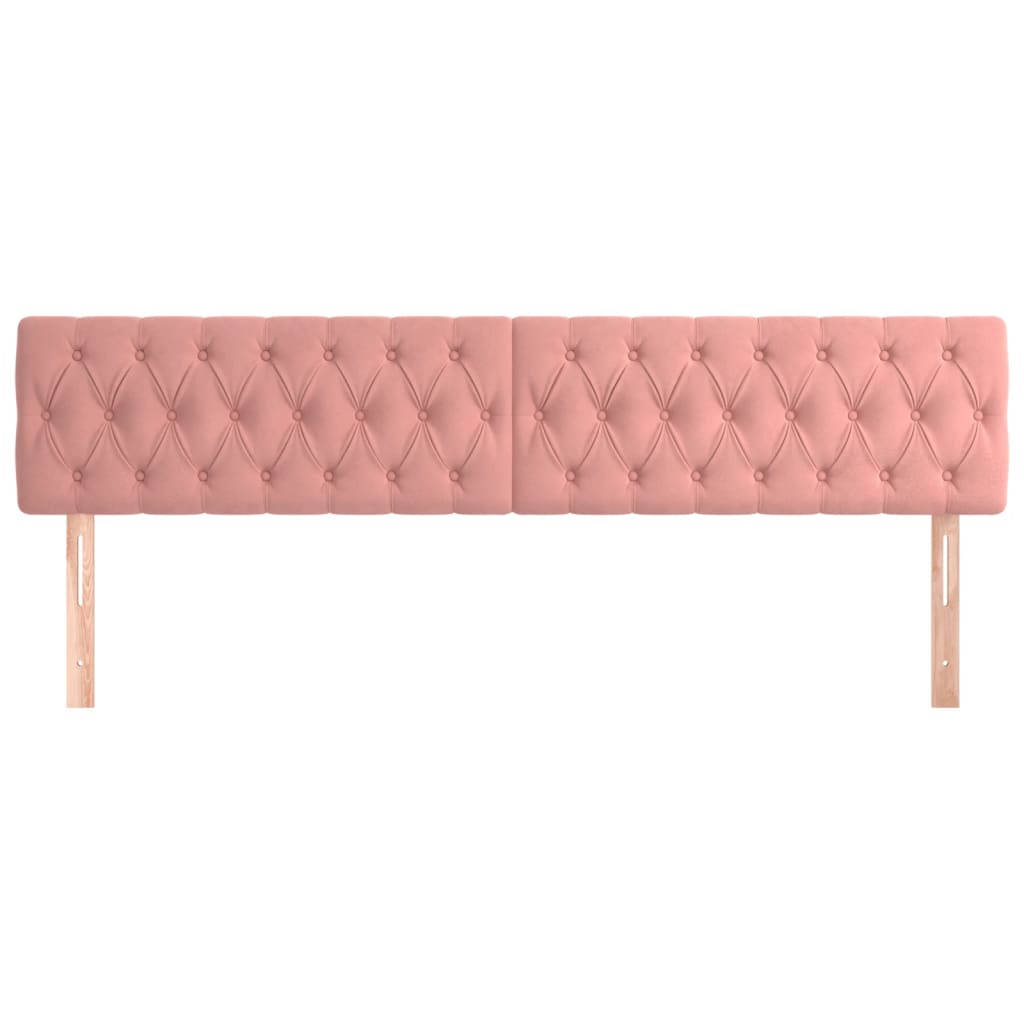 vidaXL Têtes de lit 2 pcs Rose 100x7x78/88 cm Velours