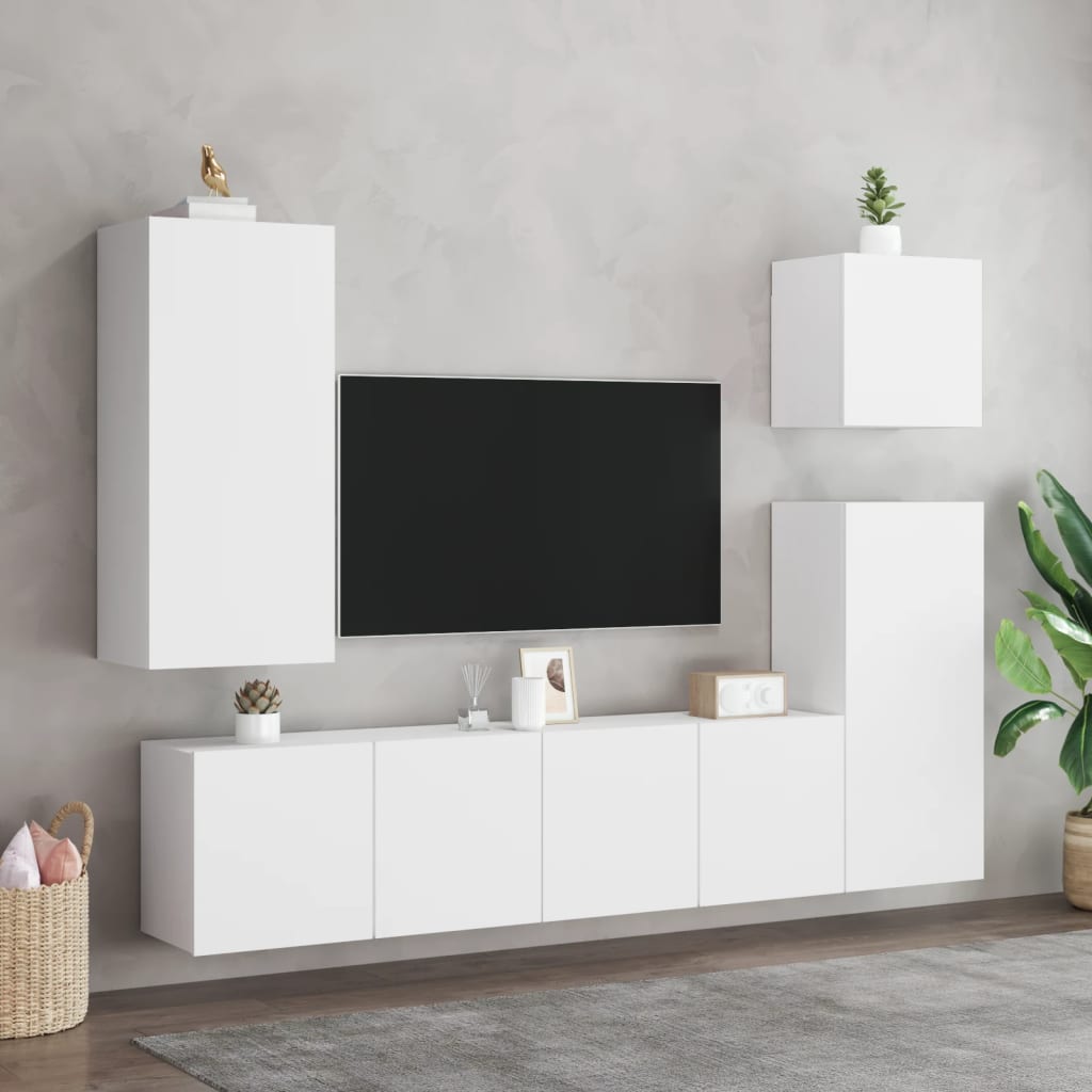 vidaXL Meubles TV muraux 2 pcs blanc 80x30x41 cm