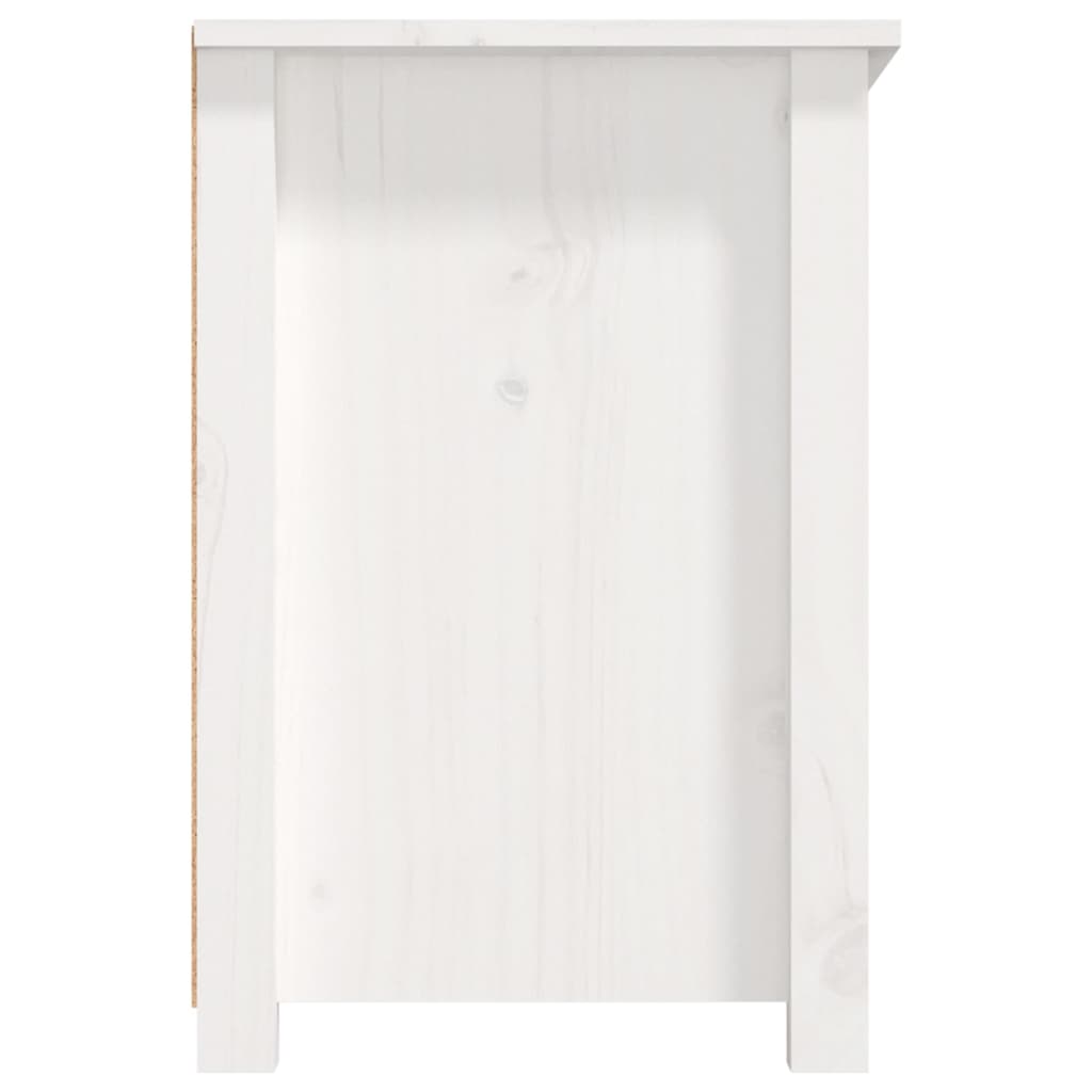 vidaXL Meuble TV Blanc 79x35x52 cm Bois de pin massif