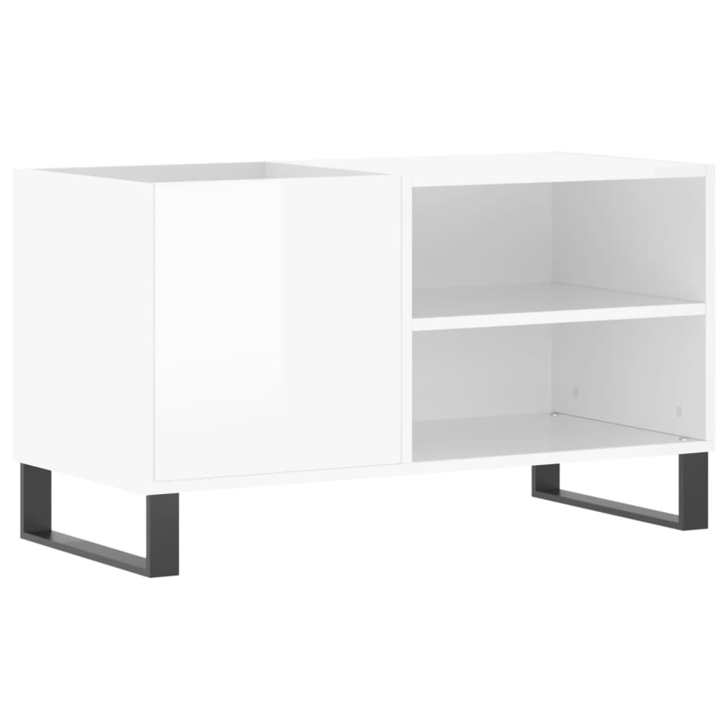 vidaXL Armoire à disques blanc brillant 85x38x48 cm bois d'ingénierie