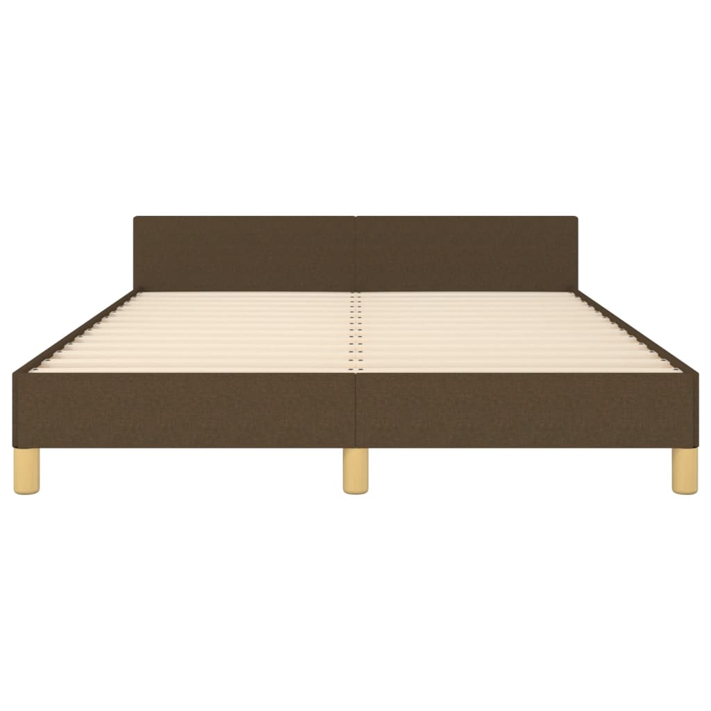 vidaXL Cadre de lit sans matelas marron foncé 140x200 cm tissu