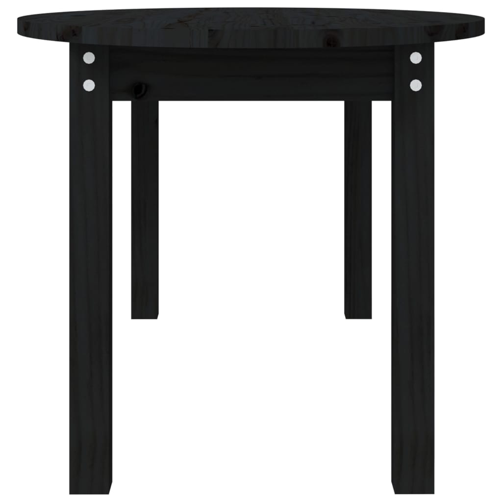 vidaXL Table basse Noir 110x55x45 cm Bois massif de pin