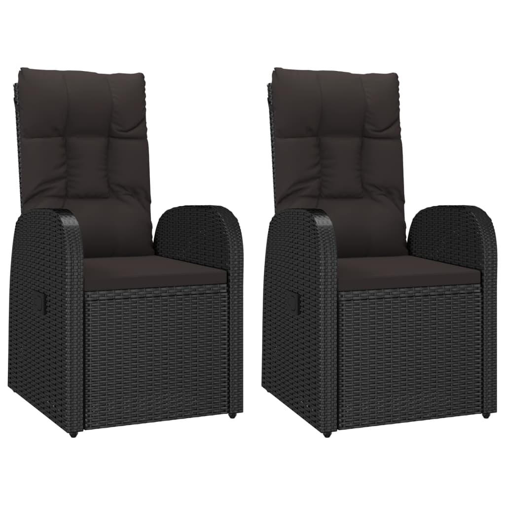 vidaXL Chaises de jardin inclinables coussins lot de 2 Résine tressée