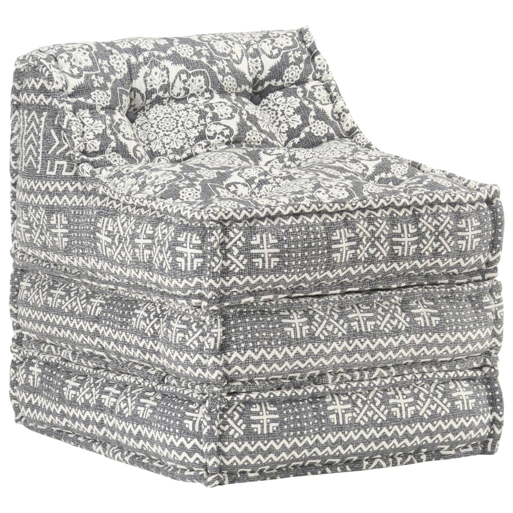 vidaXL Pouf modulaire Gris clair Tissu