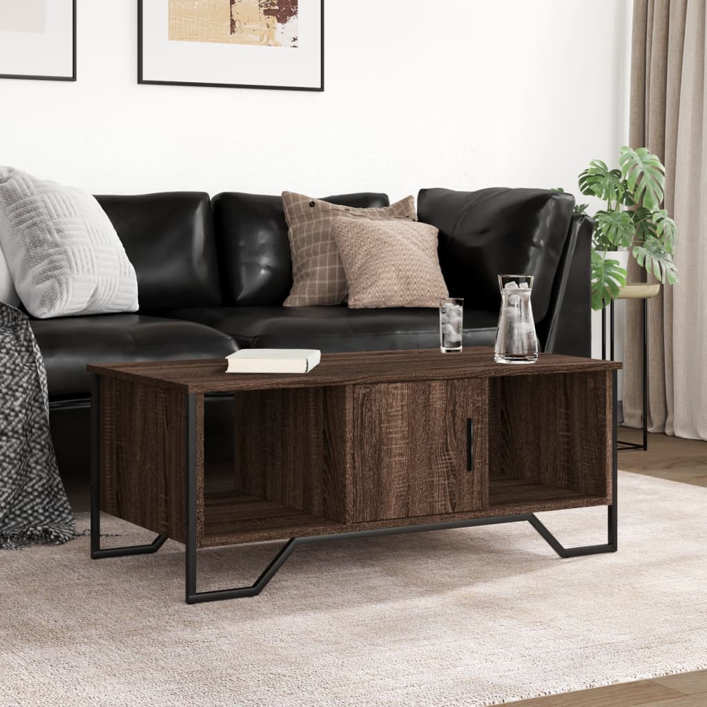 vidaXL Table basse chêne marron 100x51x40 cm bois d'ingénierie