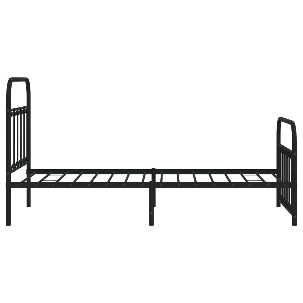 vidaXL Cadre de lit métal sans matelas avec pied de lit noir 100x190cm