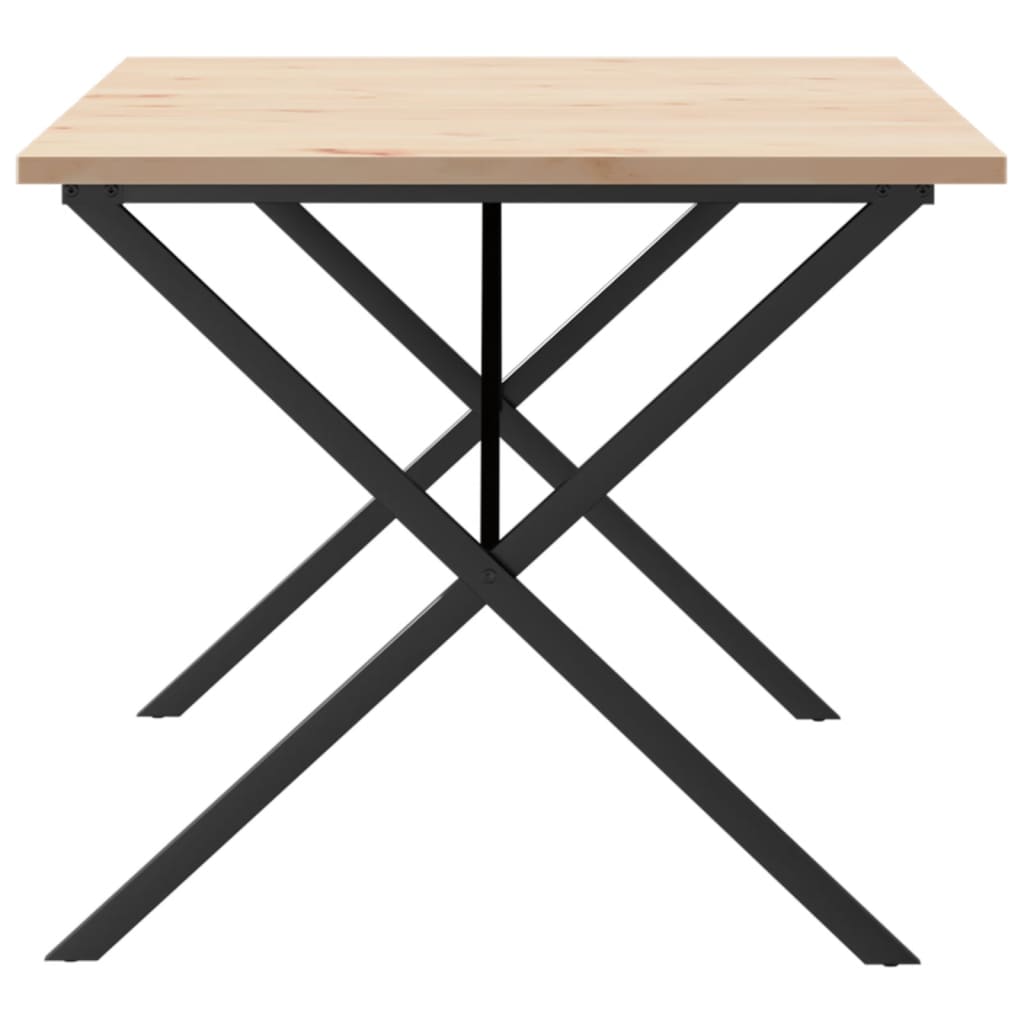 vidaXL Table à manger cadre en X 180x90x75,5 cm bois pin massif acier