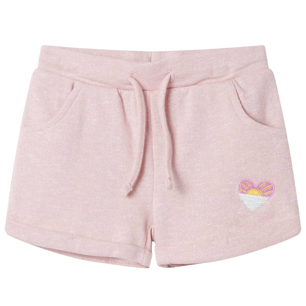 Short pour enfants avec cordon de serrage rose clair mélangé 128