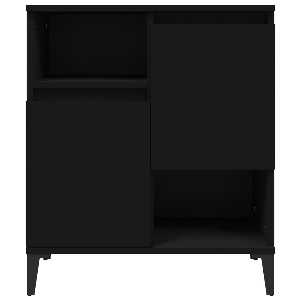 vidaXL Buffets 3 pcs noir 60x35x70 cm bois d'ingénierie