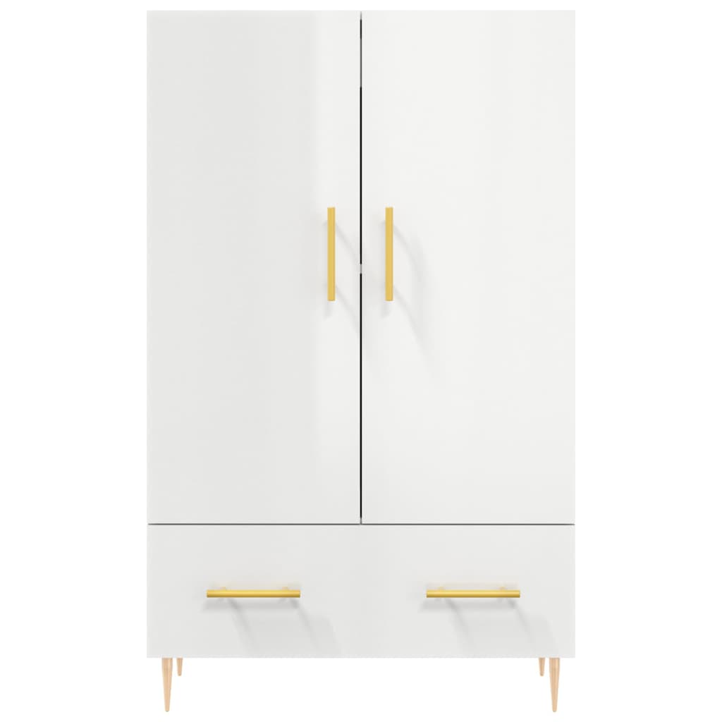 vidaXL Buffet haut blanc brillant 69,5x31x115 cm bois d'ingénierie