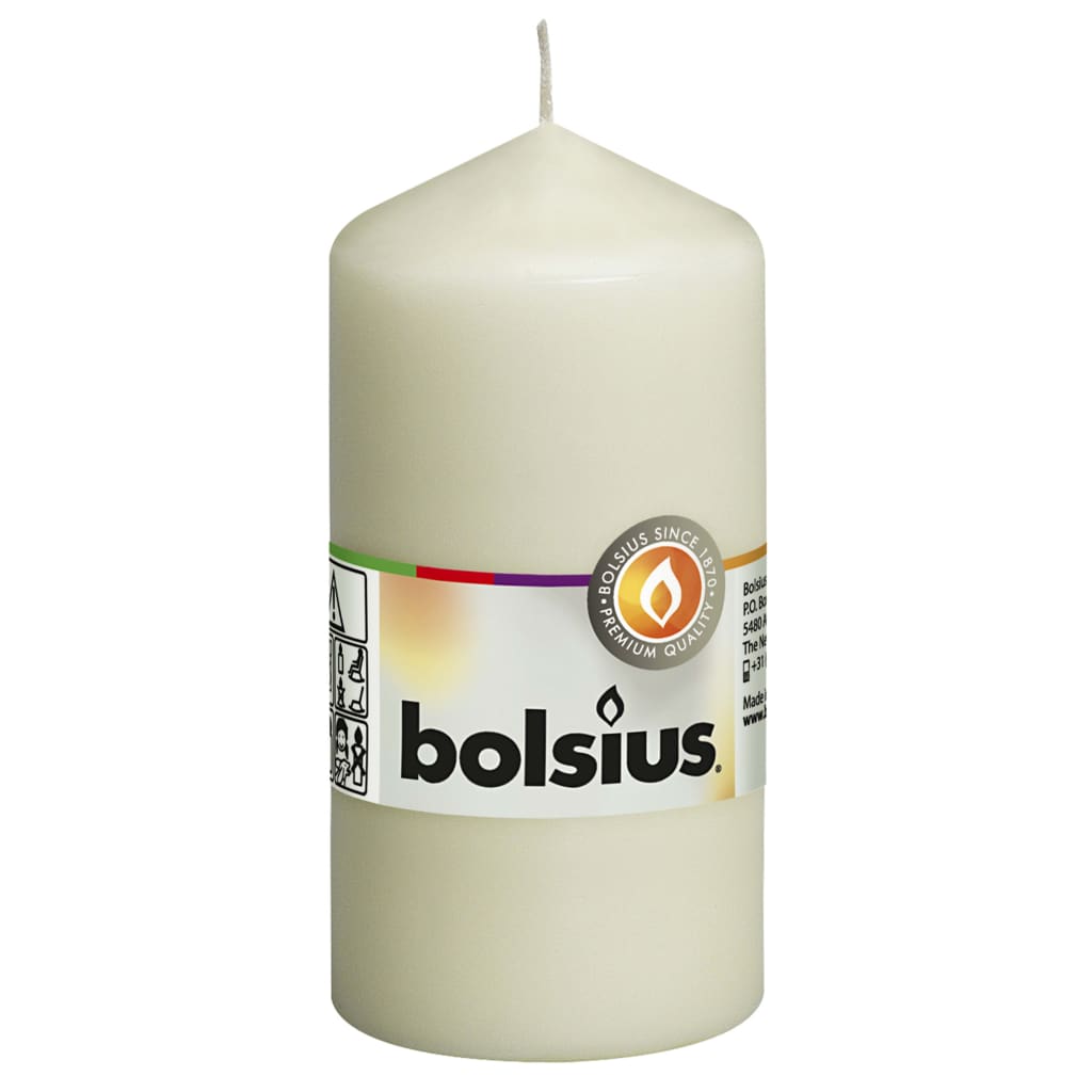 Bolsius Bougies pilier 10 pcs 120x58 mm Ivoire