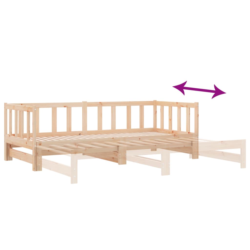 vidaXL Lit de jour et lit gigogne sans matelas 90x190 cm bois massif