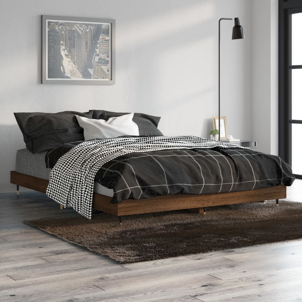 vidaXL Cadre de lit sans matelas chêne marron 140x190 cm