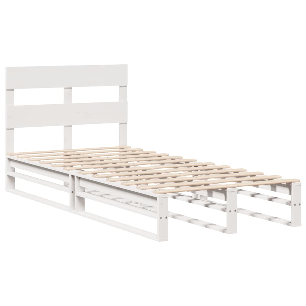 vidaXL Cadre de lit sans matelas blanc 90x200 cm bois de pin massif